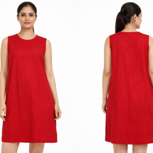 Women’s Red Sleeveless A-Line Casual Dress