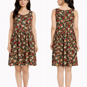 Women’s Floral Print Sleeveless Fit & Flare Dress