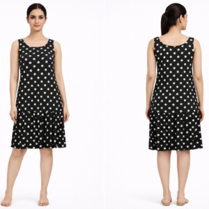 Women’s Black Polka Dot Sleeveless Dress