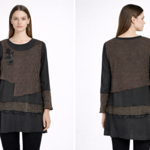 Women’s Black & Brown Layered Kurti Top