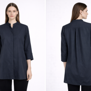 Women’s Navy Blue Straight Fit Tunic Top